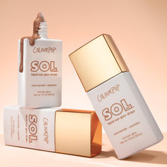 ColourPop Sol size and scale next to common items, travel-friendly volume
