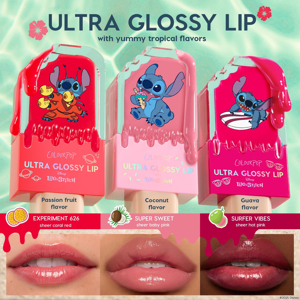 ColourPop Stitch gloss layered over lipstick showing enhanced color depth and glossy shine