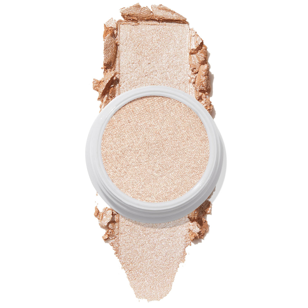 ColourPop Super Shock front view open showing marbled highlighter for instant glow