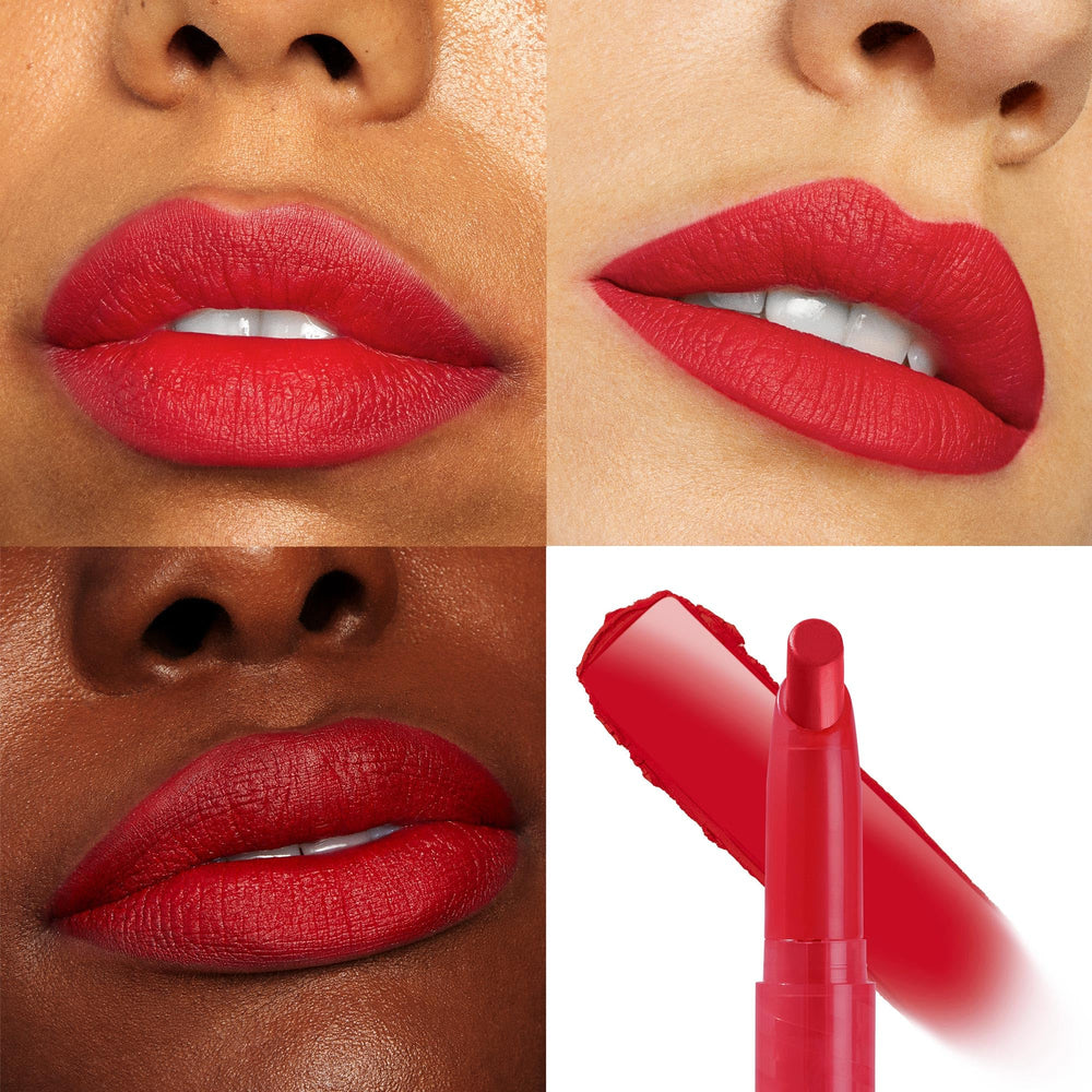 ColourPop application closeup on lips showing even matte coverage and comfort