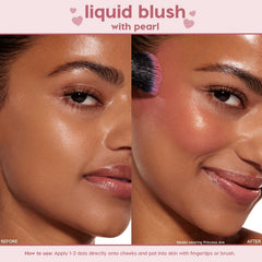 ColourPop swatch on cheek demonstrating natural flushed finish benefit