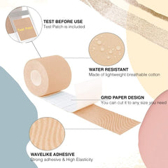 Comfordent tape on neck illustrating smoother-looking neck lines