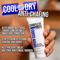 COMPLETE FOR MEN powder finish close-up illustrating non-greasy dry feel