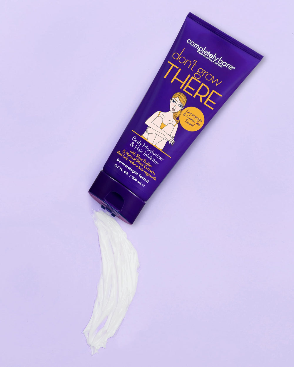 Completely Bare applying lotion to lower leg showing smoother finish benefit