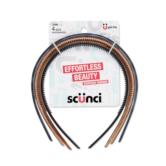 Conair Scünci front packaging showing neutral headbands and convenience