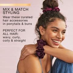 Conair Scunci satin close-up showing smooth fabric texture, reduces hair friction and frizz