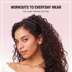 Conair Scünci worn under hat showing discreet control of flyaways