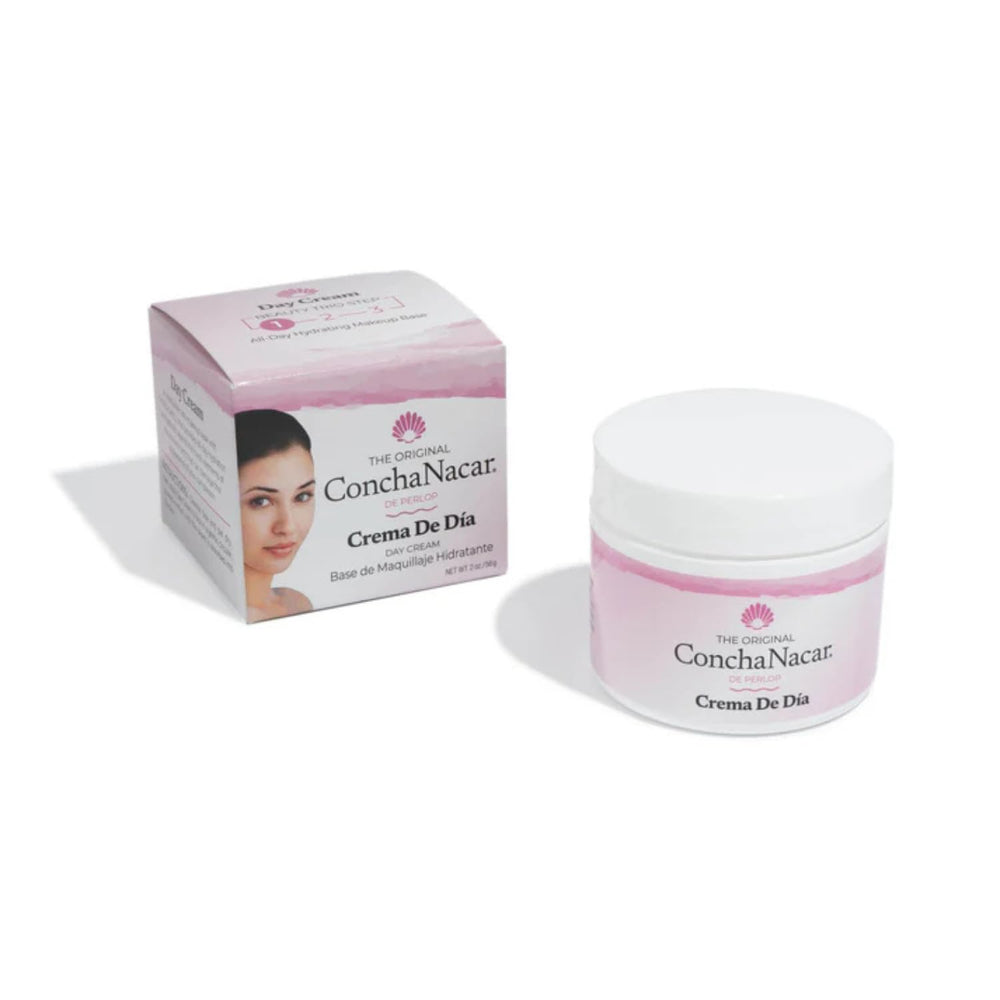 Concha Nacar day cream jar front showing label and 2 oz size benefit