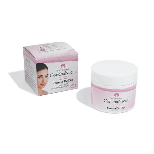 Concha Nacar day cream jar front showing label and 2 oz size benefit