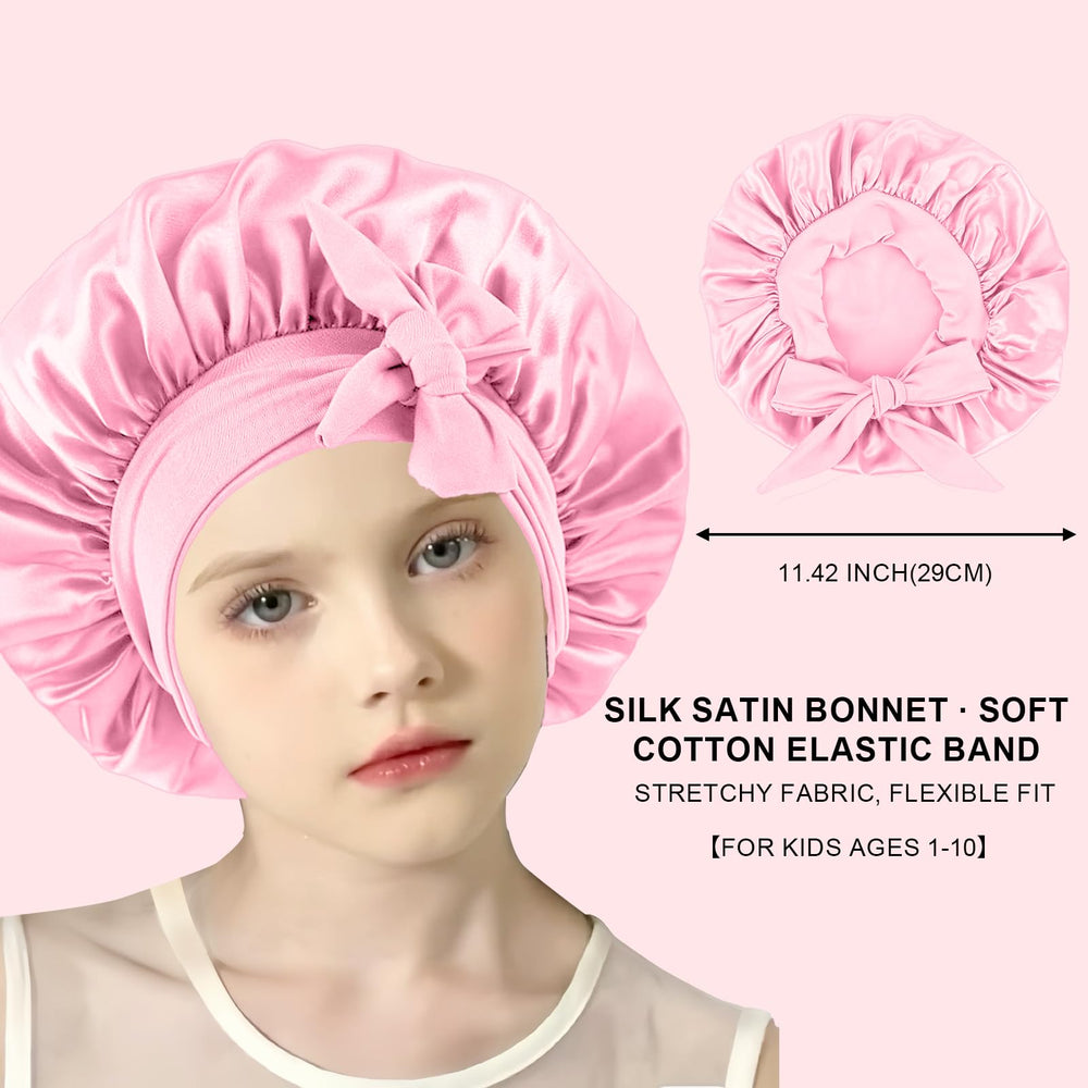 Confvrter bonnet on toddler in bed showing cozy overnight protection
