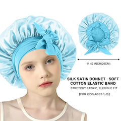 Confvrter bonnet used during bath time keeping hair dry and out of face