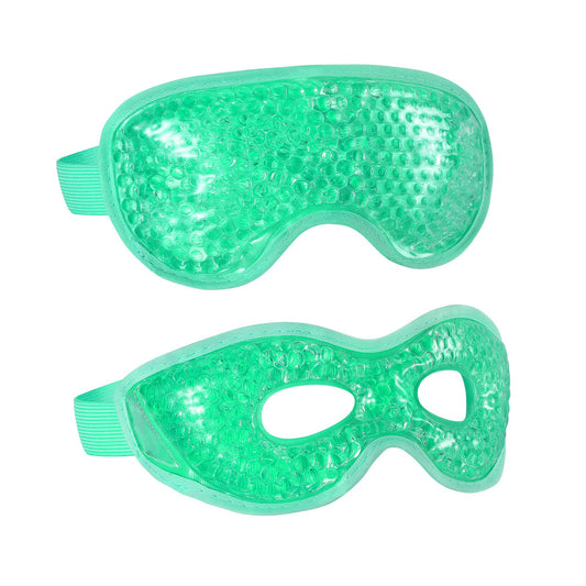 CONSGIJI front view of both gel eye masks showing packaging and pair benefit