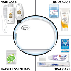 Convenience Kits International close-up of Pantene shampoo and conditioner highlighting trusted hair care