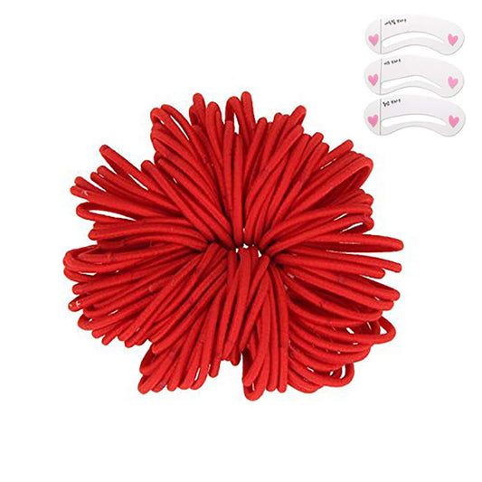 Coobbar front view of 100 red hair ties showing value and color