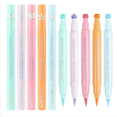 COOL STORY eyeliner in use creating a clean wing and stamped motif