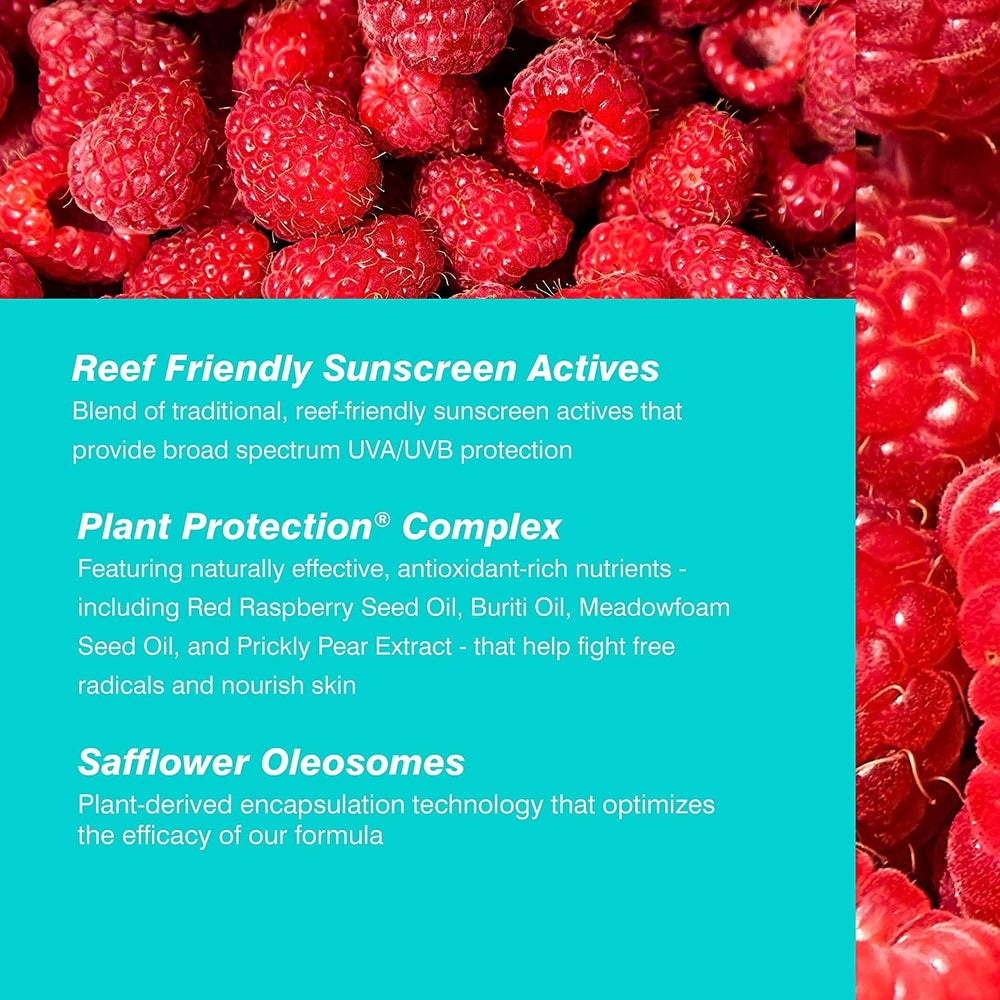 COOLA label detail showing plant actives list and clean ingredient benefits