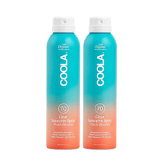 COOLA front packaging peach blossom spray shows product and SPF 70 protection