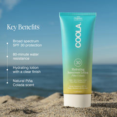 COOLA lotion texture close-up showing lightweight, hydrating plant-rich formula