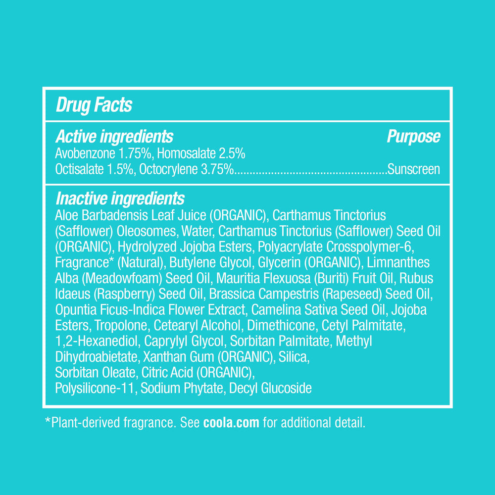 COOLA recyclable packaging detail communicating environment-conscious formulation