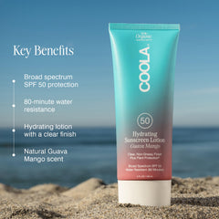 COOLA pump and label detail highlighting easy-dispense benefit