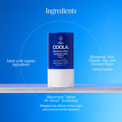 COOLA close-up of stick texture highlighting cooling hydration and smooth application benefit
