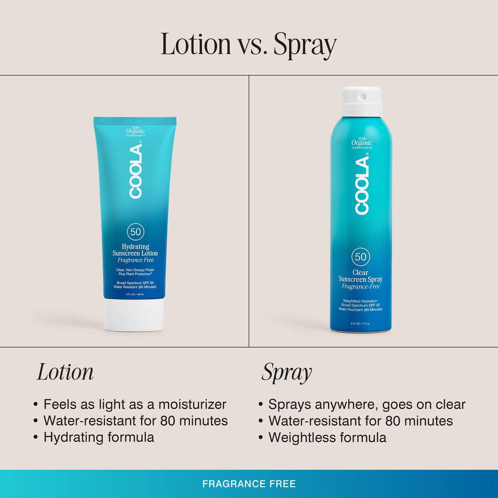 COOLA product label close-up showing reef-compliant and vegan claims