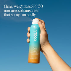 COOLA back label with ingredients list and clean beauty benefits