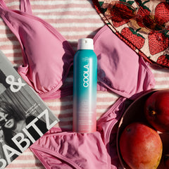 COOLA texture spray fine mist illustrating lightweight absorption and no greasiness