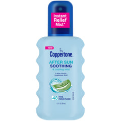 Coppertone bottle front label clear branding and product benefits