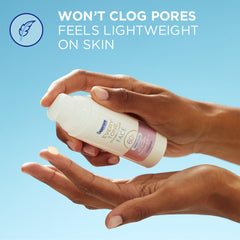 Coppertone lotion on hand demonstrating thin spread for even coverage