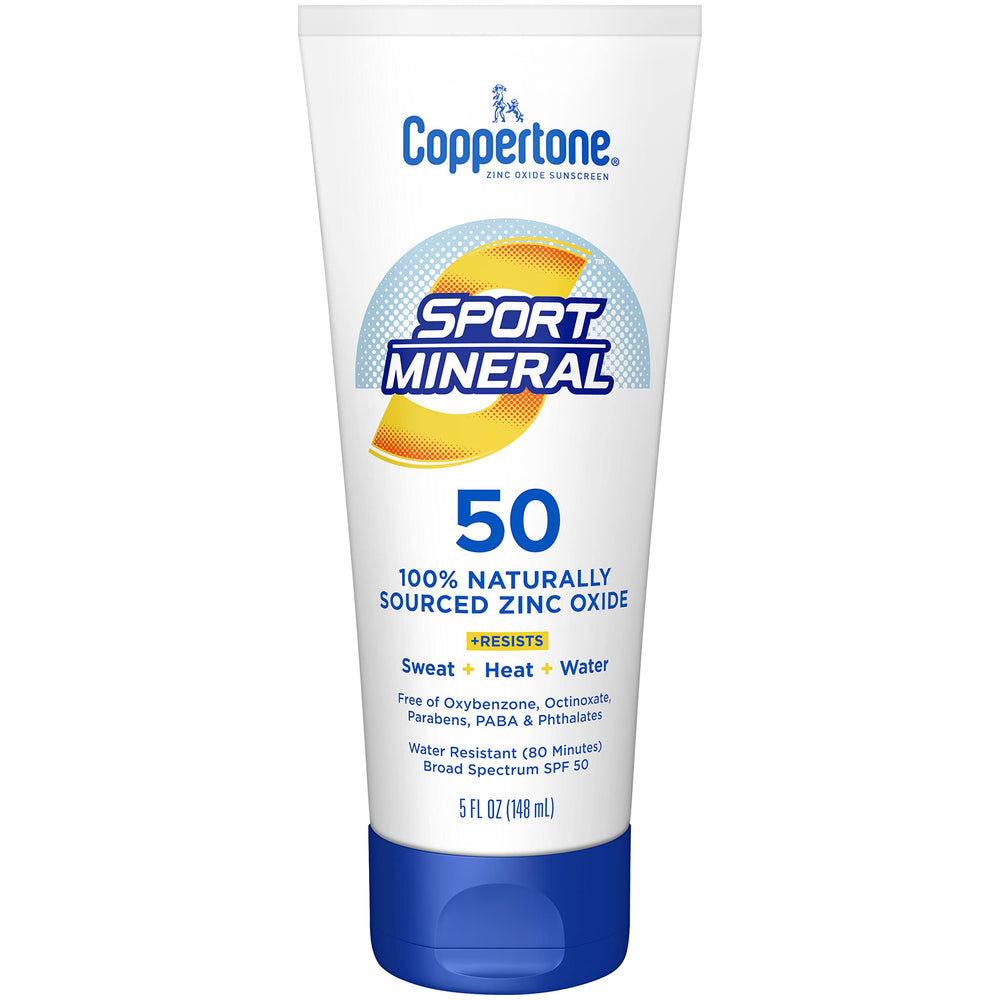 Coppertone front label showing SPF 50 protection and sport branding