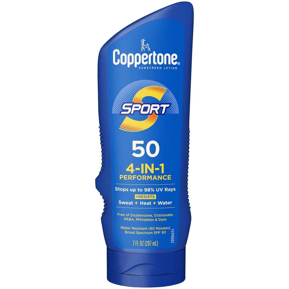 Coppertone front packaging showing SPF 50 and sport protection benefit