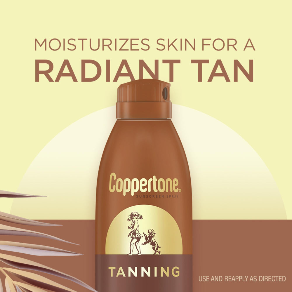 Coppertone dry oil texture mist highlighting fast-drying finish