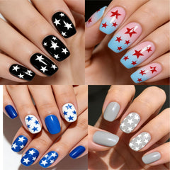 Corabsar size comparison showing sticker variety for different nail widths and shapes