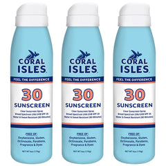 Coral Isles front packaging showing SPF 30 and reef-safe benefit