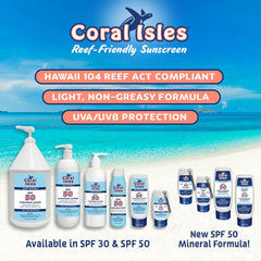 Coral Isles in lifestyle beach setting illustrates water-resistant protection during activities
