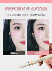 CORALHAZE application demo on lower lid illustrating quick aegyo-sal enhancement