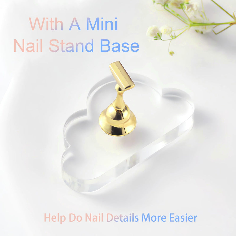 Corconess metal holder holding press-on nail during painting for stability