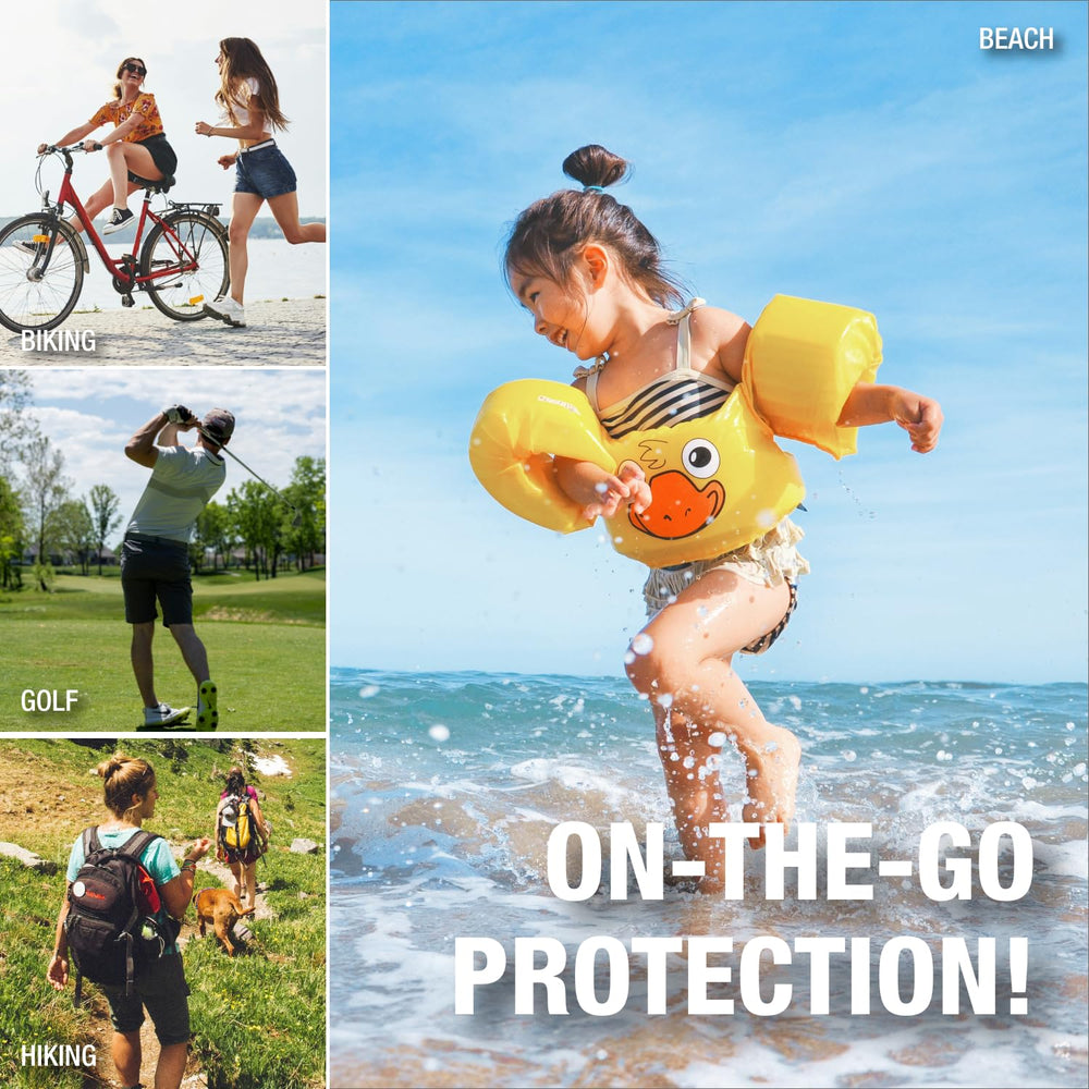 CoreTex Sun X 50 being used at the beach for water-resistant protection during activities