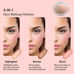 Corlo palette next to makeup bag showing versatile travel-ready routine
