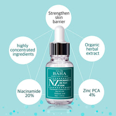 Cos De BAHA dropper dispensing serum highlighting precise application benefit