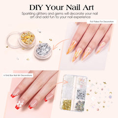 COSCELIA manicure tools and nail cleaner layout, supplies for prepping and finishing nails