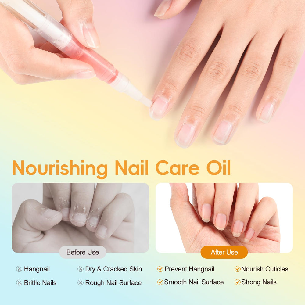 COSCELIA pen in hand applying oil to cuticle for fast hydration