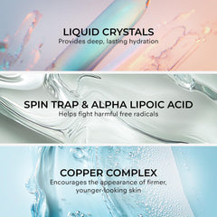 COSMEDIX application with ring finger patting under-eye for gentle, non-irritating benefit