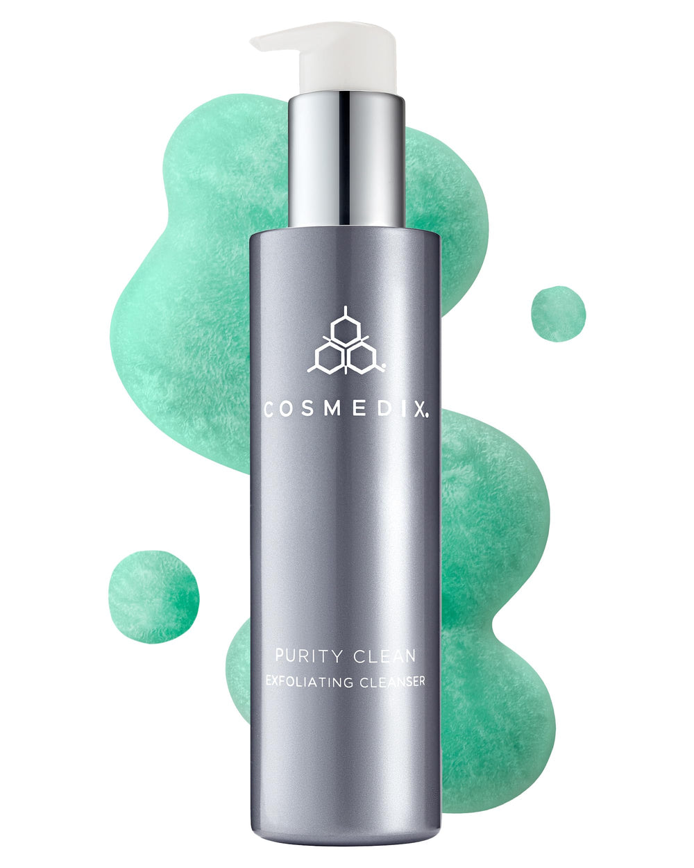 COSMEDIX Purity Clean front bottle showing clean packaging and brightening benefit