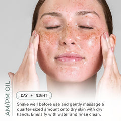 COSMEDIX in-hand application demonstrating gentle makeup melting action