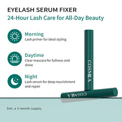 COSMILA lash before and after illustration showing lifted natural look