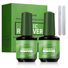 COSMOO front view of two 15ml bottles showing professional gel-removal convenience