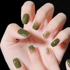 COSMOO swatch on nail wheel showing true olive tone and opacity