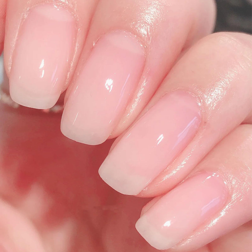 COSMOO swatch fan displaying sheer pale pink opacity options